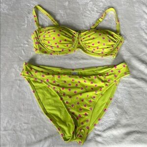 Wild Fable Bright Yellow Top with Pink Strawberry Print
